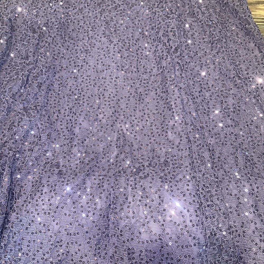 SL FASHIONS Mystic Heather Tea Length Sequin Lace Midi Fit and Flare Dress SZ 10 - Picture 10 of 10